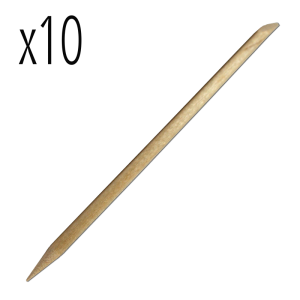 Orange Wood Cuticle Pusher - Long (18 cm) (10 pcs)