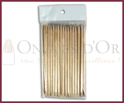 Orange Wood Cuticle Pusher – Short (50 pcs)