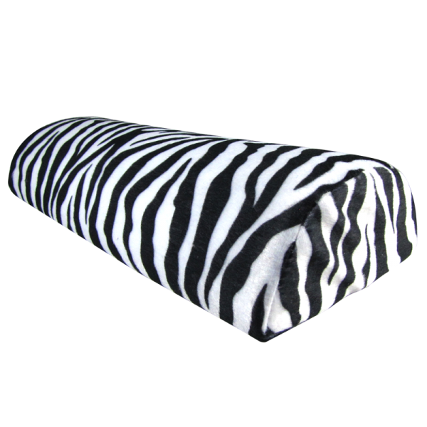 Padded Manicure Armrest with Zipper - Zebra Print (Black and Whi