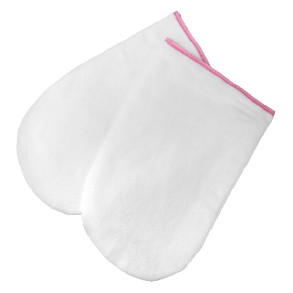 Paraffin Terry Mitts – White and Pink (one pair)