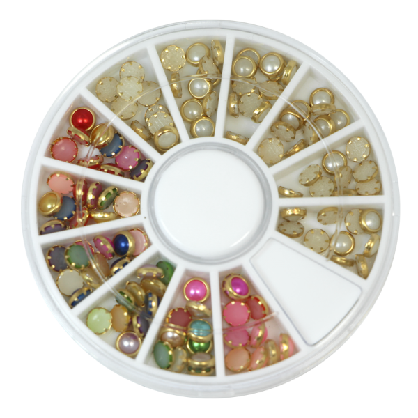 Pearl wheel – round shape – gold stroke 4mm