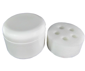 Plastic Jar with Lid (8 oz) (Nail Brush Jar) + Sponge (5 Holes)