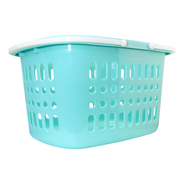 Retail plastic shopping basket – turquoise 40x29x22cm