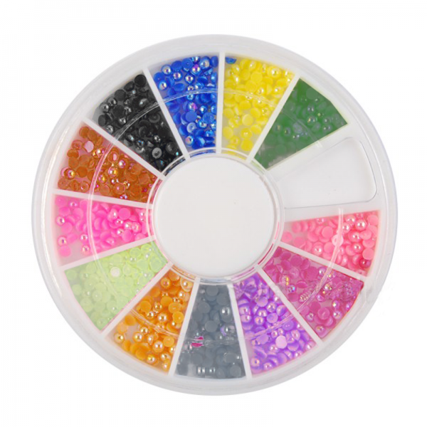Rhinestone Wheel - Pearl - Various Colors (1200 pcs)