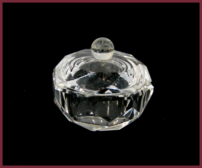 Round Diamond Shaped Crystal Powder Container (33mm diam.)