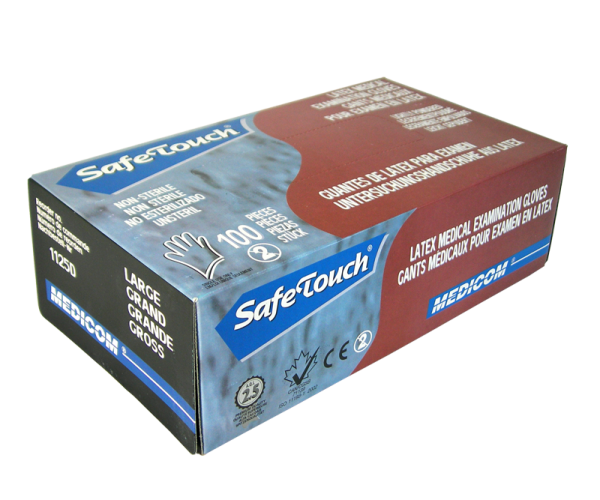 Safetouch Slightly Powdered Latex Glove, Large (1125-D)