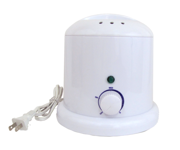 Single White Plastic Wax Heater with Lid 1000cc 110 Volts