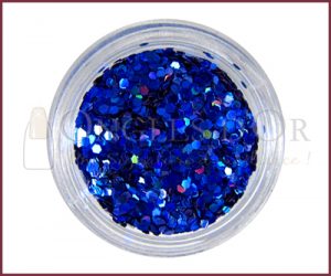 Small Hexagons Glitter Powder - Blue Hologram