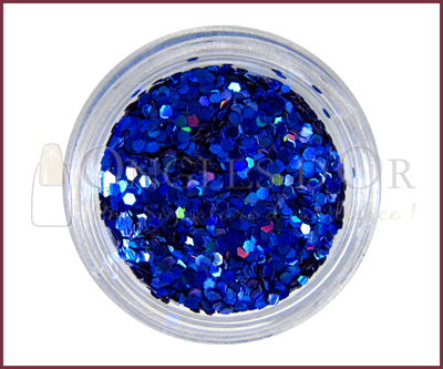 Small Hexagons Glitter Powder – Blue Hologram