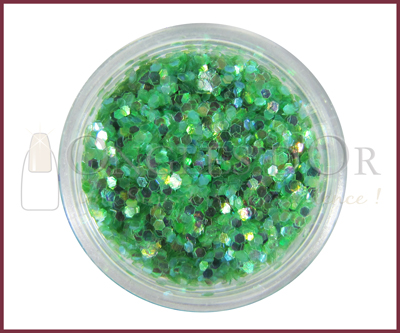Small Hexagons Glitter Powder – Jade Green Hologram