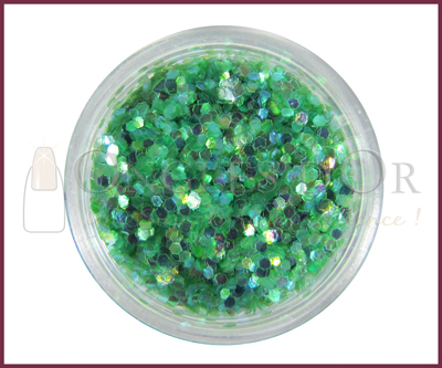 Small Hexagons Glitter Powder – Minth Green Hologram