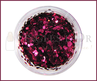 Small Hexagons Glitter Powder – Raspberry