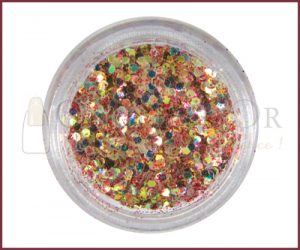 Small Hexagons Glitter Powder - Red Hologram and Glitters