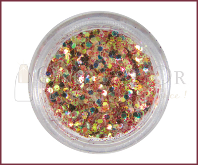Small Hexagons Glitter Powder – Red Hologram and Glitters
