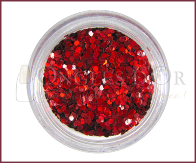 Small Hexagons Glitter Powder – Ruby Red