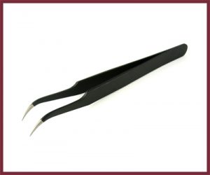 Stainless Steel Tweezer - Curved/Fine Black ESD-15