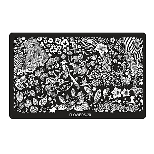 Stamping Image Plate – XL FLOWERS-20 (6,5'' x 4'')