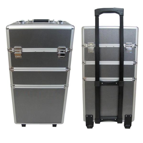 Suitcase 3 sections Black and Silver Pattern (Big:35cmx25cmx68cm)