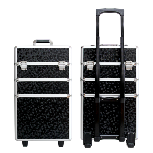 Suitcase 3 sections Black and gray (Big:35x25x68cm)