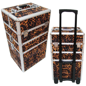Suitcase 3 sections Leopard Pattern (Big:35cmx25cmx68cm)