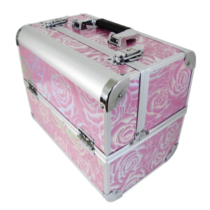 Suitcase Flower Design Light Pink (Medium:32x21x27cm)