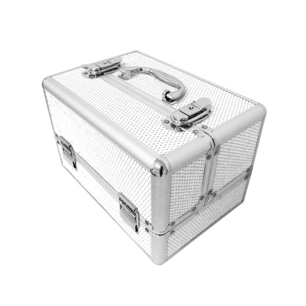 Suitcase Polka Dot Design White (Small:28x19x19cm)