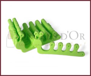 Toe Separators - Caterpillar Shape - 10 pairs - Lime Green