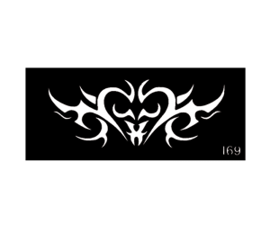 Tribal Heart Body Stencil #169 (2" x 5")