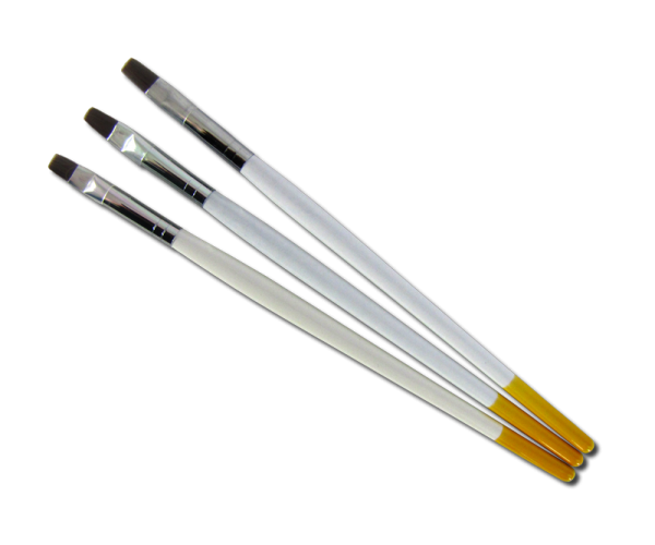 UV Gel Brush Kit Red Sable White/Yellow Handle (3 qty)