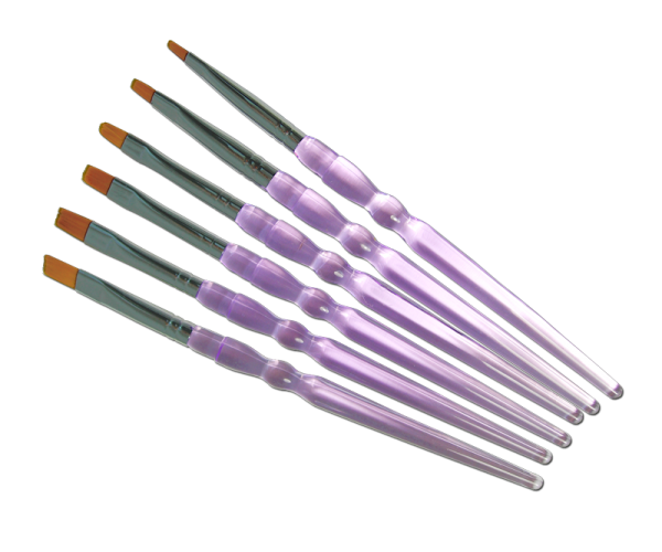 UV Gel Brush Kit Square no 2/4/6/8/10/12 (6 pcs)