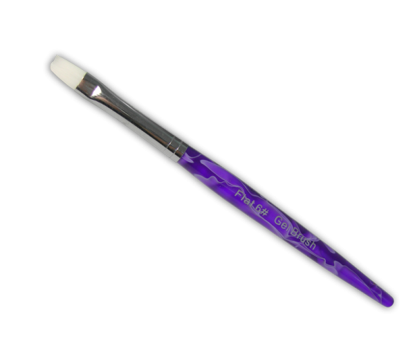 UV Gel Brush – Square #6 – Purple Handle