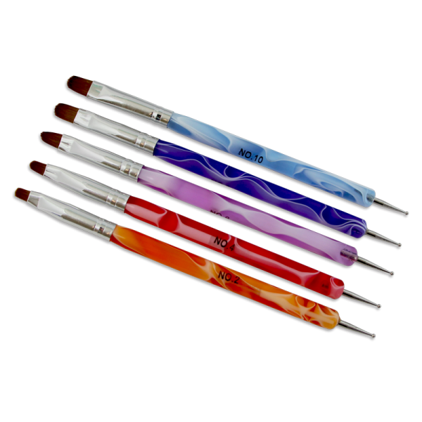 UV Gel Brush and Dotting Tool Kit 5 pcs (#2,4,6,8,10)