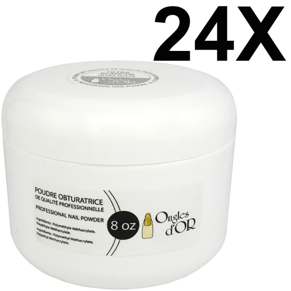 Ultra White Powder Ongles d'Or 8 oz (24 Units) (PUB8-24)