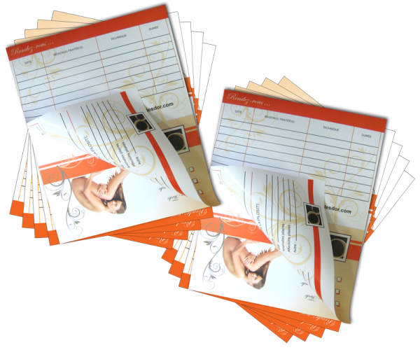 Waxing Customer's Data Sheets, 10 X 25 Data Sheets Booklet