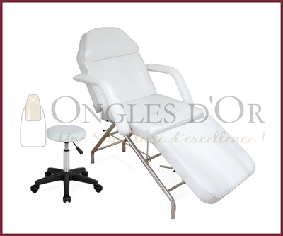 White Aesthetics Chair + Adjustable White Stool