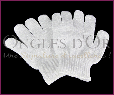 White Exfoliating Gloves