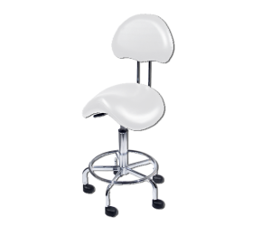 White Saddle Style Adjustable Hydraulic Chair