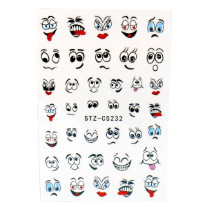 3D Nail Sticker model Eyes and Mouth  STZ-CS232