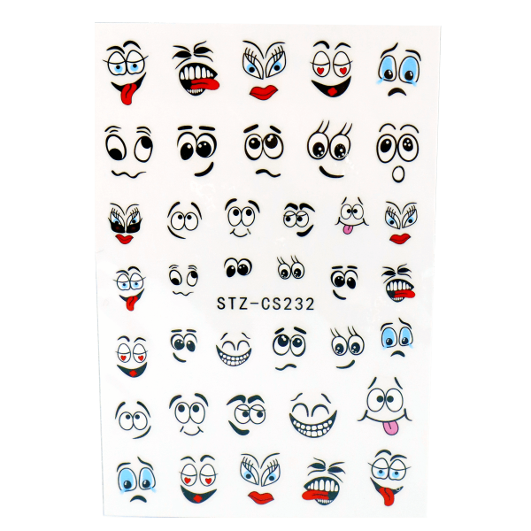 3D Nail Sticker model Eyes and Mouth  STZ-CS232