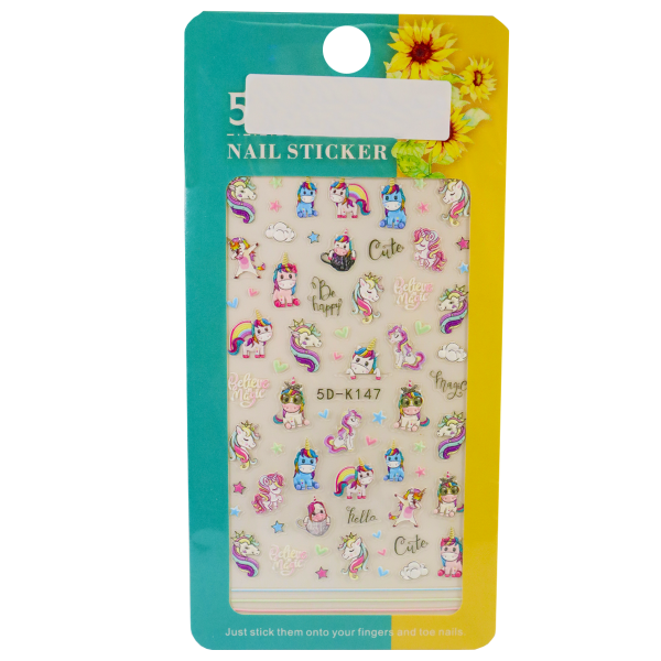 5D Nail Sticker Unicorns 5D-K147