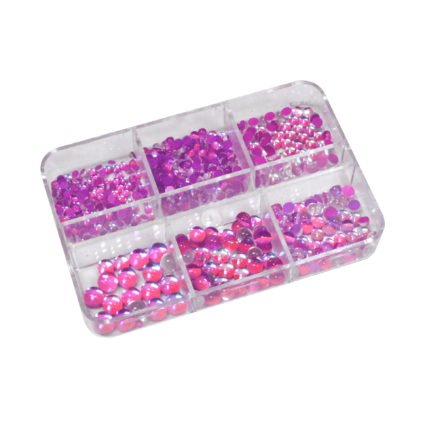 Nail Art Kit – Purple AB Half Peals Mermaid Stones (6 Sizes)