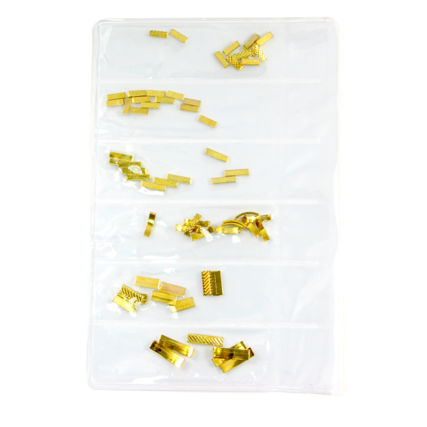 Nail Art Studs Bag – Gold Textured Rectangle 004