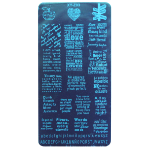 Stamping Image Plate - XL Writing XY-Z03