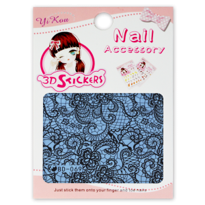 Water Decals - Black Flower Lace Pattern BD-069